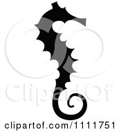 Poster, Art Print Of Silhouetted Seahorse In Black And White