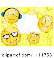 Poster, Art Print Of Smiley Emoticon Family Frame With Copyspace