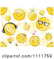 Poster, Art Print Of Seamless Smiley Emoticon Pattern With Circles