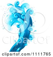 Clipart Blue Ocean Surf Splashes 2 Royalty Free Vector Illustration