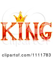 The Stylized Word King With A Crown