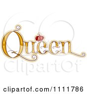 The Stylized Word Queen With A Crown