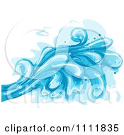Poster, Art Print Of Large Blue Ocean Waves Splashing