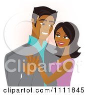 Clipart Happy Black Couple Embracing And Smiling Royalty Free Vector Illustration by Amanda Kate #COLLC1111845-0177