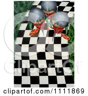 Poster, Art Print Of Soldiers Walking Down A Checkered Path
