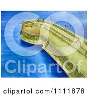 Clipart People Fishing On A Coastal Pier Royalty Free Illustration