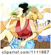 Poster, Art Print Of Man Kissing A Woman On The Shoulder