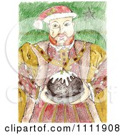 Clipart King Henry Holding Christmas Pudding Royalty Free Illustration