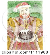 King Henry Holding Christmas Pudding