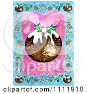 Clipart Christmas Pudding Garnished With Holly Royalty Free Illustration