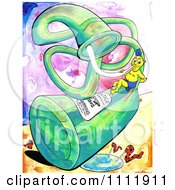 Poster, Art Print Of Man And Worms Sipping From A Bottle Corporation Pop
