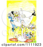 Poster, Art Print Of Drunk Peole Falling From A Giant Glass