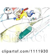 Poster, Art Print Of Kid Flying Off Of A Sled
