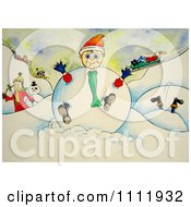 Poster, Art Print Of Boy Caught In A Giant Snowball