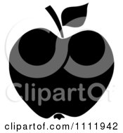 Clipart Black Apple Silhouette Royalty Free Vector Illustration