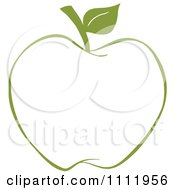 Clipart Green Apple Outline Royalty Free Vector Illustration