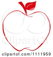 Poster, Art Print Of Red Apple Outline 1