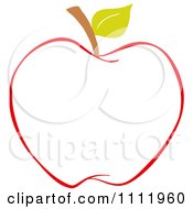 Poster, Art Print Of Red Apple Outline 2