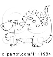 Poster, Art Print Of Outlined Scared Dinosaur