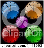 Poster, Art Print Of Colorful Dial Wall Clocks On Black