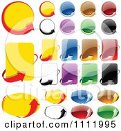Clipart 3d Colorful Label Icons In Different Shapes With Arrows Royalty Free Vector Illustration by dero