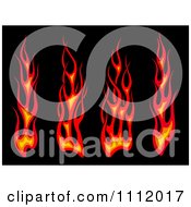 Clipart Four Tribal Flame Design Elements Royalty Free Vector Illustration