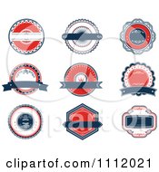 Clipart Red White And Blue Banners And Retro Labels Royalty Free Vector Illustration