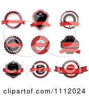 Clipart Red Black And White Labels Royalty Free Vector Illustration