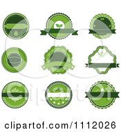 Clipart Green Organic Labels Royalty Free Vector Illustration