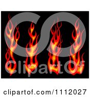 Clipart Four Flame Design Elements Royalty Free Vector Illustration