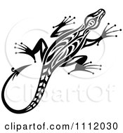 Poster, Art Print Of Black And White Tribal Lizard 5