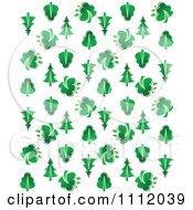 Poster, Art Print Of Seamless Evergreen Tree Background Pattern Over White