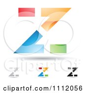 Poster, Art Print Of Abstract Letter Z Icons With Shadows 5