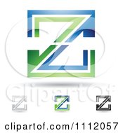 Poster, Art Print Of Abstract Letter Z Icons With Shadows 4