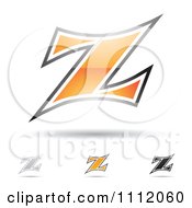 Poster, Art Print Of Abstract Letter Z Icons With Shadows 2