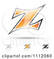 Clipart Abstract Letter Z Icons With Shadows 2 Royalty Free Vector Illustration
