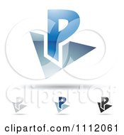 Poster, Art Print Of Abstract Letter P Icons With Shadows 6