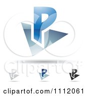 Clipart Abstract Letter P Icons With Shadows 6 Royalty Free Vector Illustration