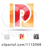 Poster, Art Print Of Abstract Letter P Icons With Shadows 2