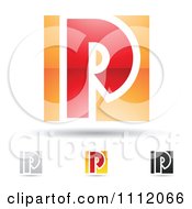 Clipart Abstract Letter P Icons With Shadows 2 Royalty Free Vector Illustration