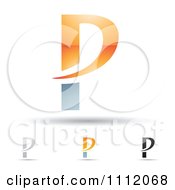 Poster, Art Print Of Abstract Letter P Icons With Shadows 9