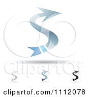 Poster, Art Print Of Abstract Letter S Icons With Shadows 8