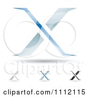 Poster, Art Print Of Abstract Letter X Icons With Shadows 1