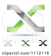 Clipart Abstract Letter X Icons With Shadows 8 Royalty Free Vector Illustration