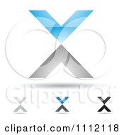 Poster, Art Print Of Abstract Letter X Icons With Shadows 6