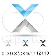 Clipart Abstract Letter X Icons With Shadows 6 Royalty Free Vector Illustration