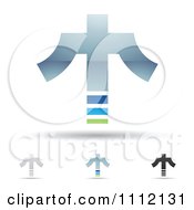 Poster, Art Print Of Abstract Letter T Icons With Shadows 3