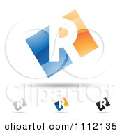 Poster, Art Print Of Abstract Letter R Icons With Shadows 2