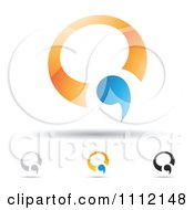 Clipart Abstract Letter Q Icons With Shadows 4 Royalty Free Vector Illustration