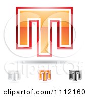 Poster, Art Print Of Abstract Letter M Icons With Shadows 8